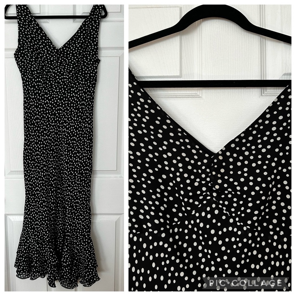 Vintage Polka Dot Gown with Ruffle